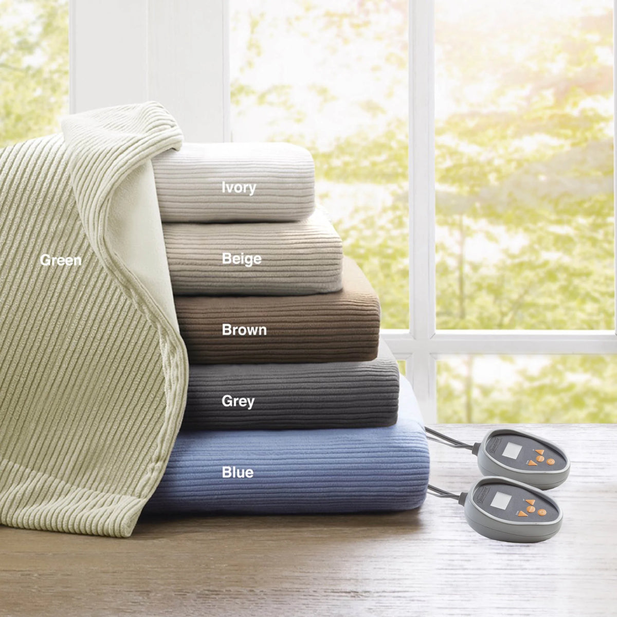 Queen Grey Microfleece Electric Heated Blanket W52789