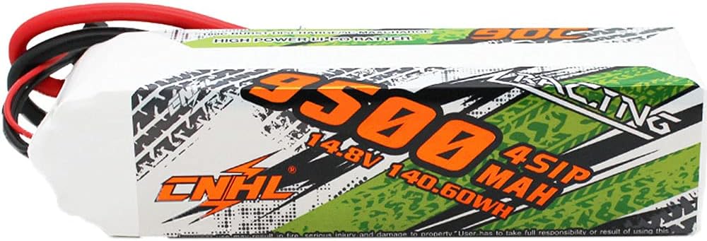 9500MAH 14.8V 4S 90C LIPO Battery with 8mm Bullet Plug U2429