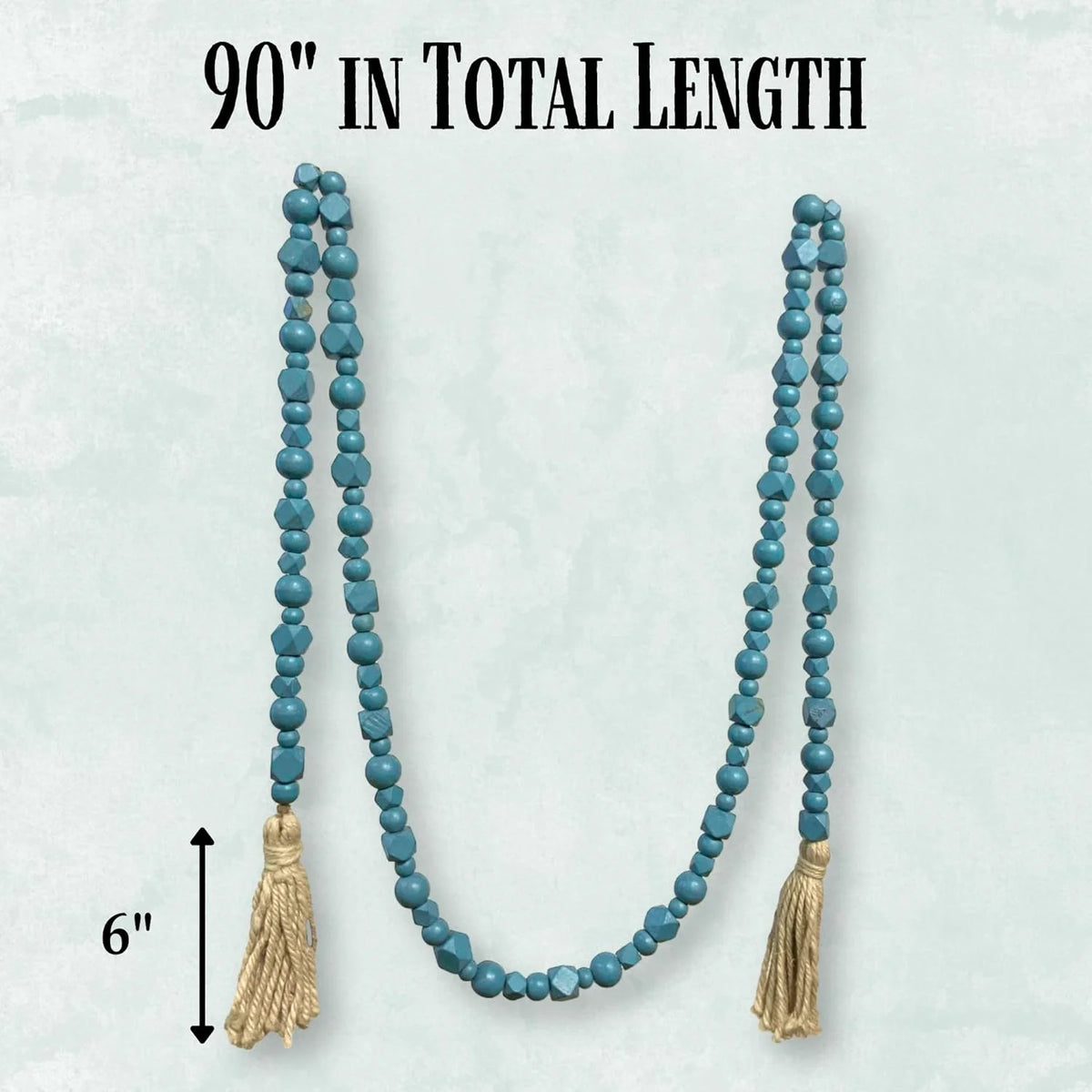 Wooden Bead With Jute Tassels G4413