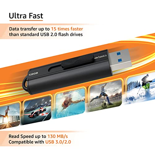 128 GB USB 3.1 Flash Drive, Black V784