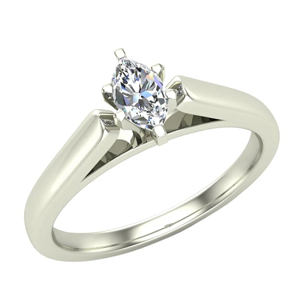14K White Gold 1/3 Carat Diamond Solitaire Ring D215207