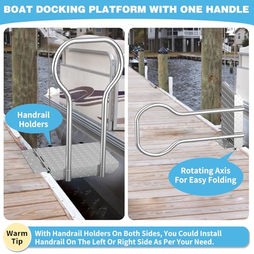 Foldable Dock Boarding Platform with Handrail Y454754