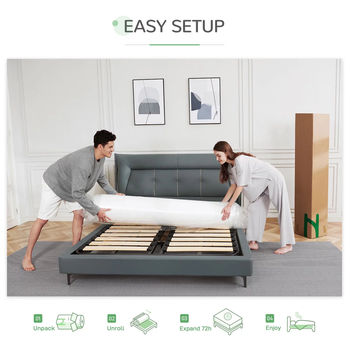 12 Medium Firm Gel Memory Foam Mattress, Full Size O219