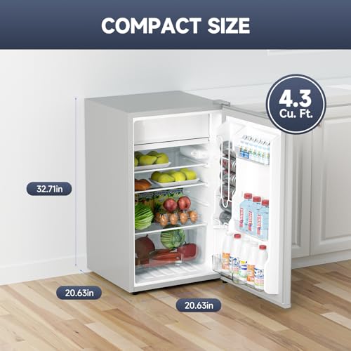 4.3 Cu.Ft Mini Fridge with Freezer, Single Door, Black Q57173