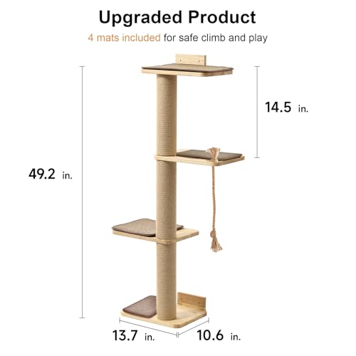 Wall Mounted Cat Scratching Tree with Kitten Bed B256