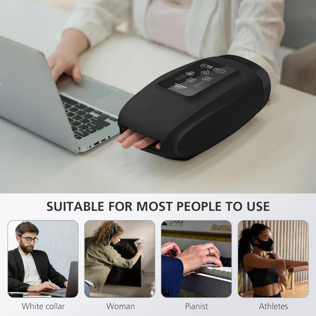 Cordless Electric Hand Massager with Heat, Vibration, Compression, 6 Modes & 6 Levels Y701406