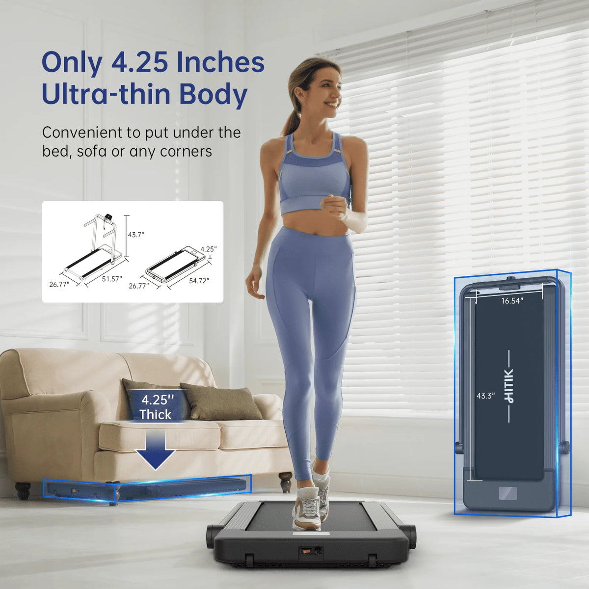 2.5HP 2-in-1 Folding Under Desk Treadmill C589
