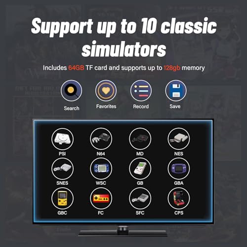 Retro Gaming Console with 30000+ games, 4K HDMI Output, dual 2.4GHz wireless controllers R218