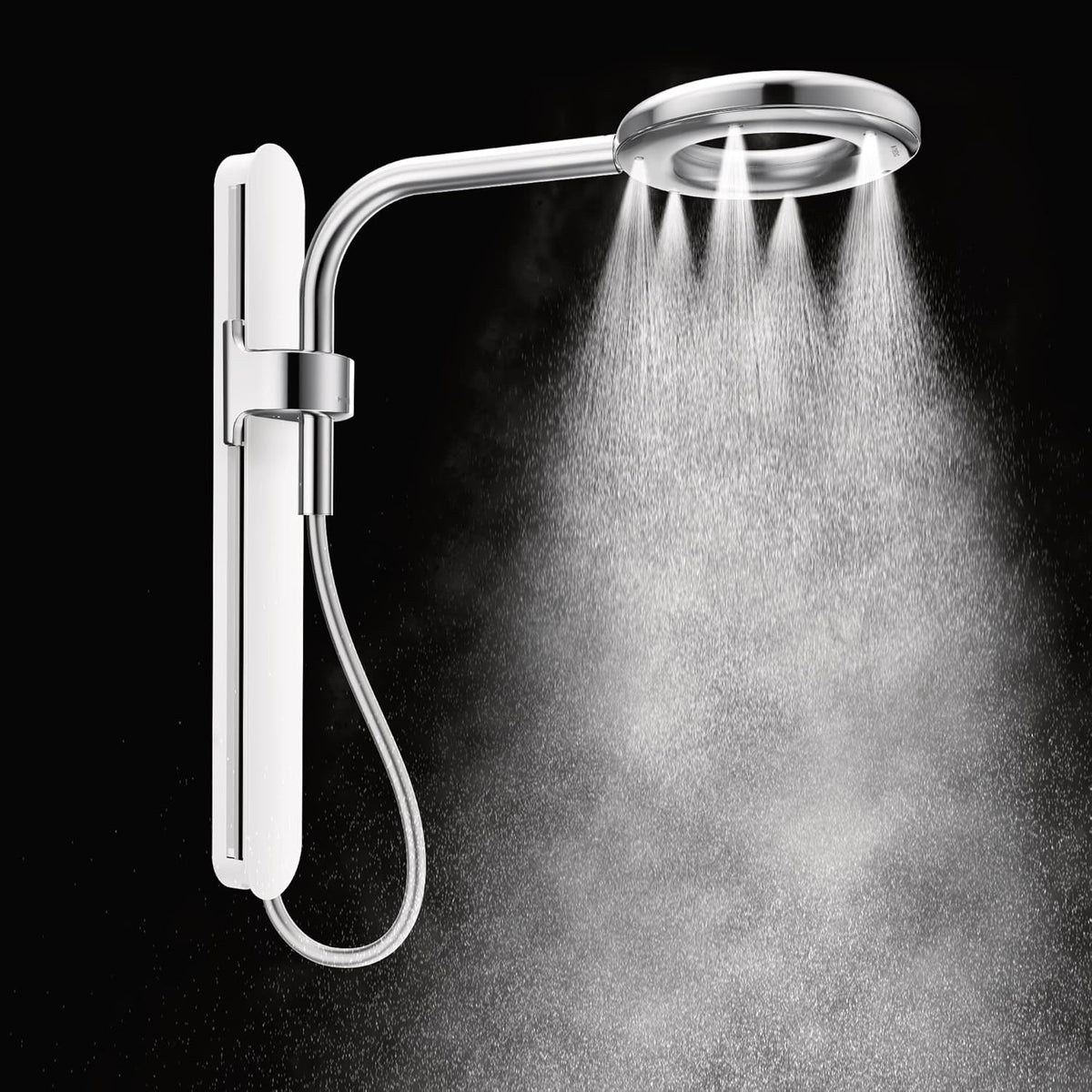Chrome/White Rainshower Shower D699