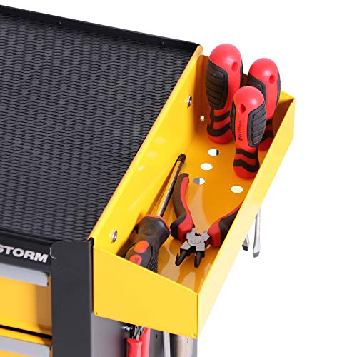 Black Steel Rolling Tool Chest with Lockable Doors J4382