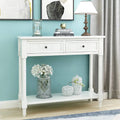 White Wooden Console Table with 2 Drawers J1474