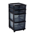 4-Tier Clear Plastic Rolling Storage Drawer Tower P794