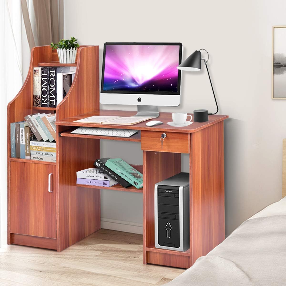 Computer Desk with Storage Cabinet & Drawer K5630