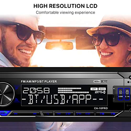Single Din Bluetooth Car Stereo with Dual USB SD AUX FM AM Radio Receiver C16469