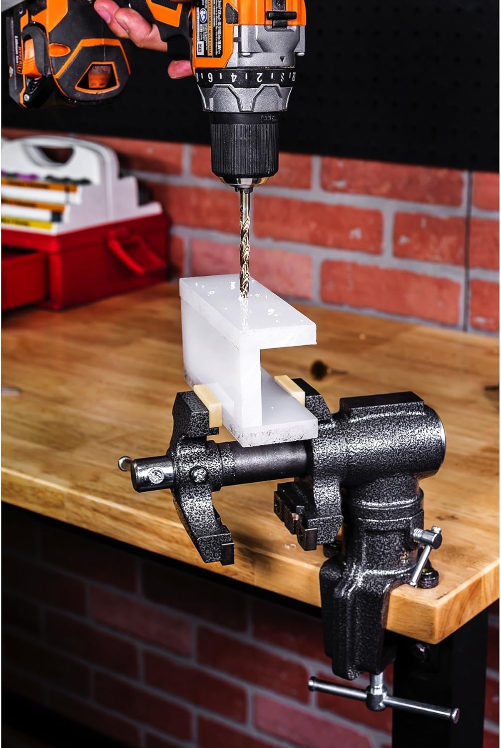 2-1/2 inch Mini Jaw Portable Clamp-on Table Bench Vise with Soft Jaw Covers S286475