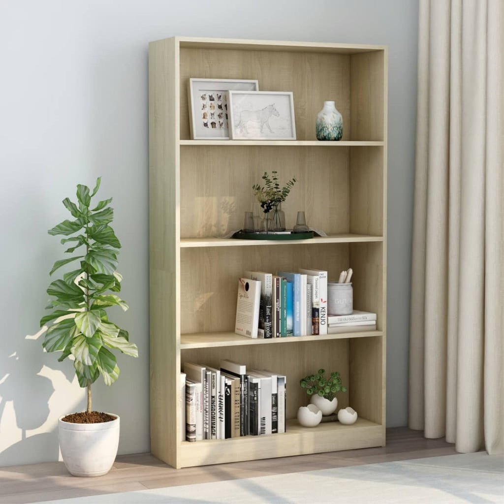 4-Tier Sonoma Oak Chipboard Book Cabinet J6611