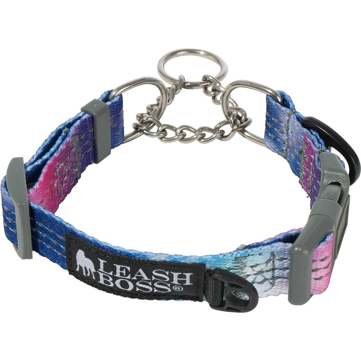 Patterned Reflective Chain Martingale Dog Collar H421999