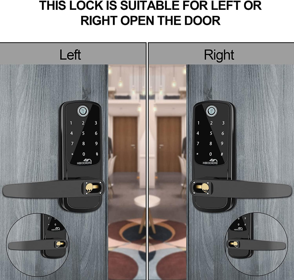 Keyless Entry Smart Door Lock with Keypad, Black S4583