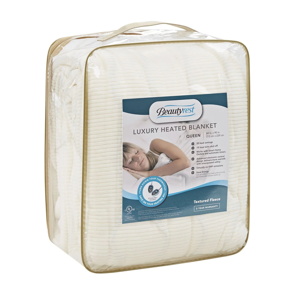 Queen Grey Microfleece Electric Heated Blanket W52789