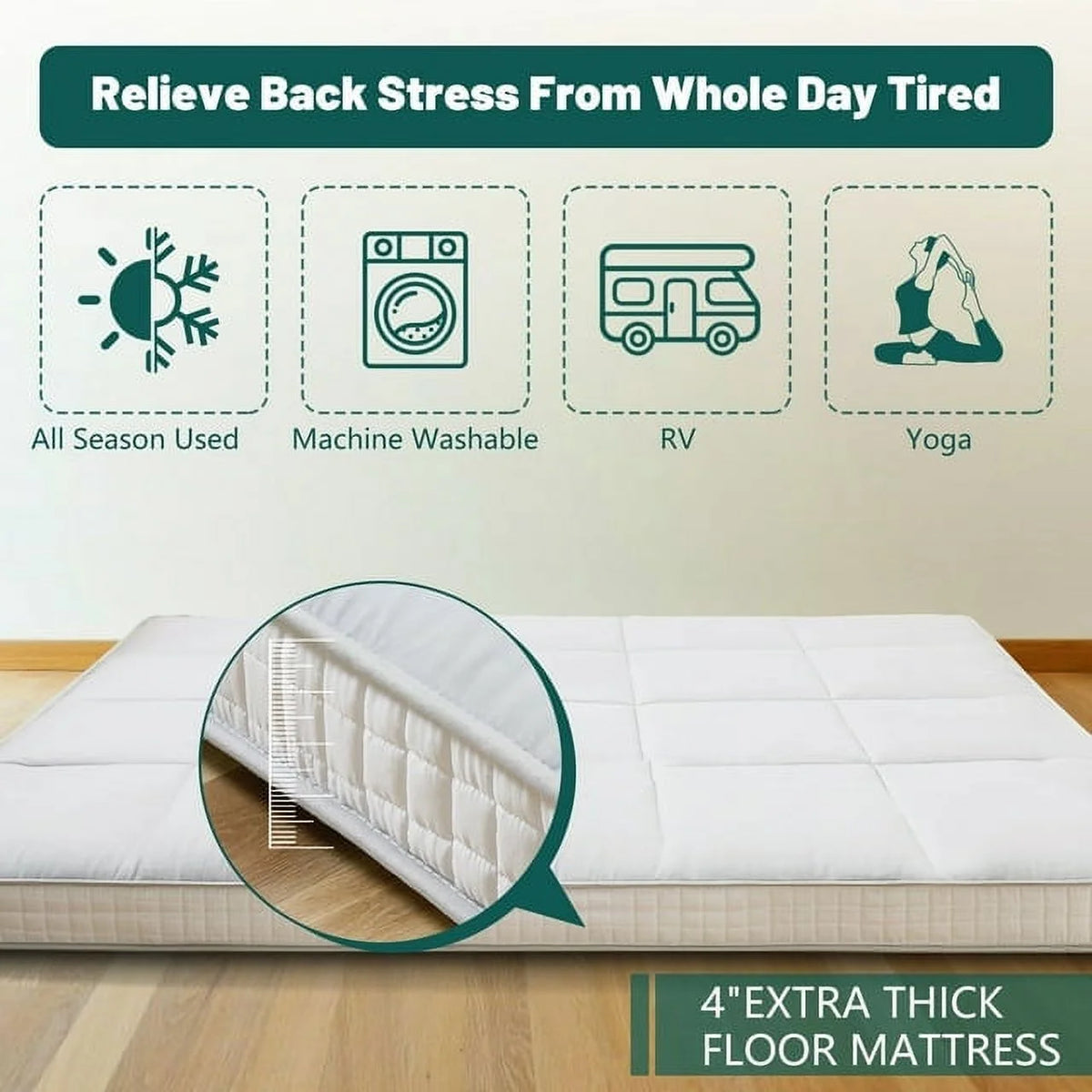 Reversible Sherpa Fleece Foam Floor Mattress K521051