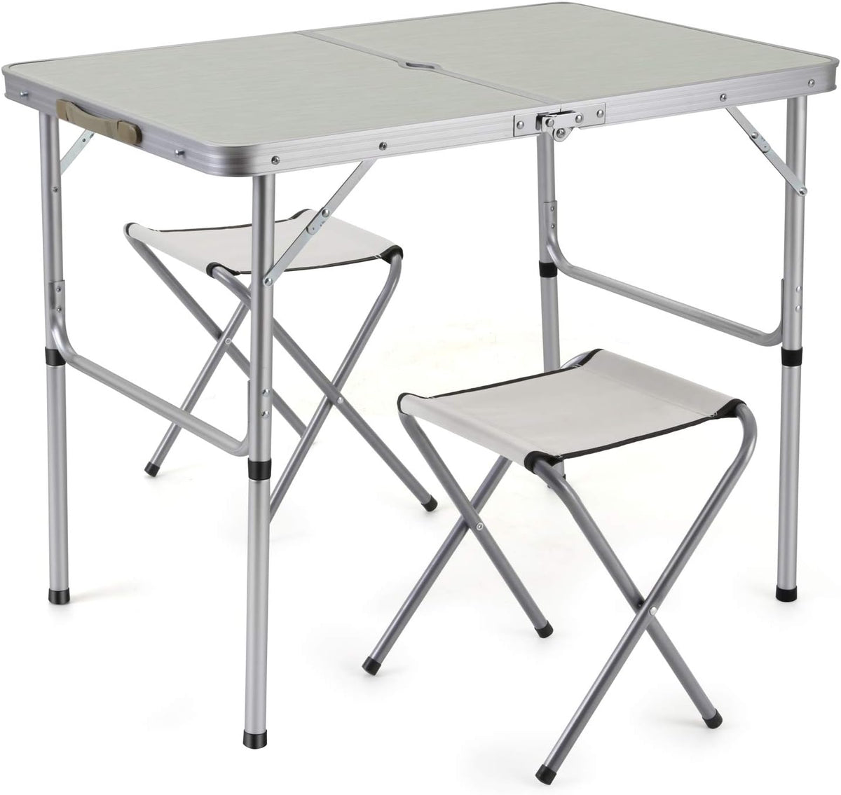 2-Person Folding Aluminum Picnic Table with 2 Stools A215547