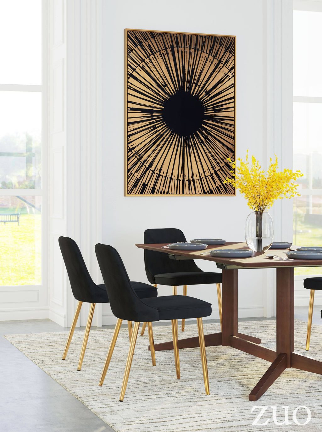 Canvas Black Gold Sunburst T40345