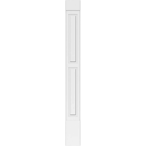 10x22W x 96x22H x 2x22P Two Equal Raised Panel PVC Pilaster with Standard Capital & Base (Pair) Y7717