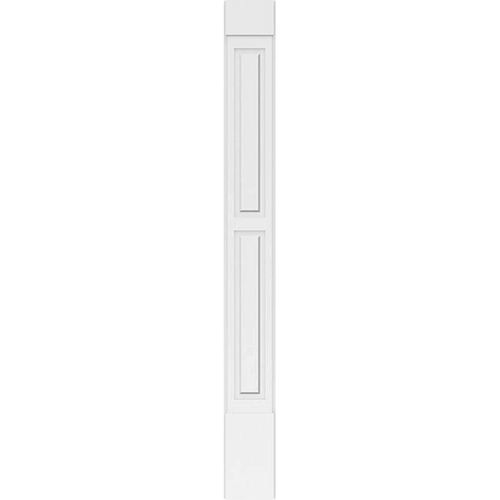 10x22W x 96x22H x 2x22P Two Equal Raised Panel PVC Pilaster with Standard Capital & Base (Pair) Y7717