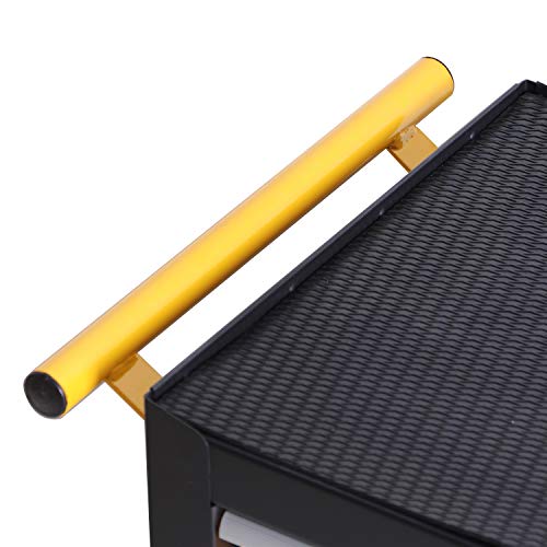 Black Steel Rolling Tool Chest with Lockable Doors J4382