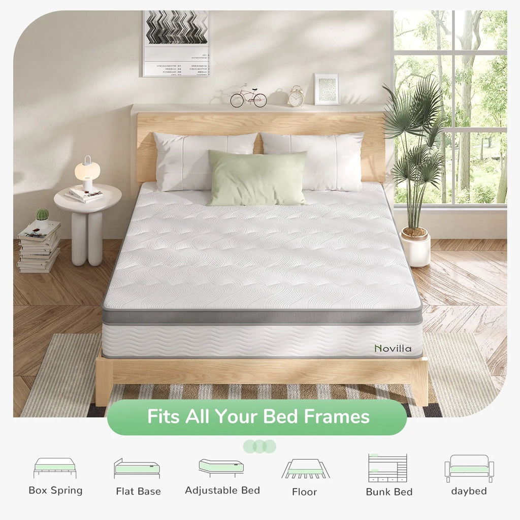 10 Memory Foam Pocket Spring Hybrid Mattress X726525