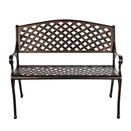 Antique Bronze Cast Aluminum Patio Bench R567349