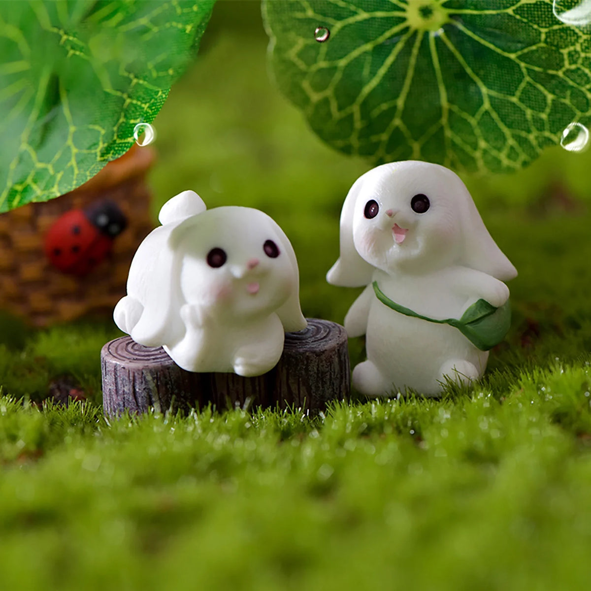 Bunny Figurine Resin Rabbit Miniature T450745