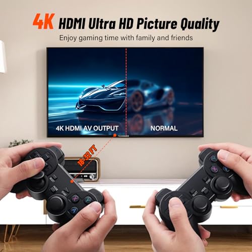 Retro Gaming Console with 30000+ games, 4K HDMI Output, dual 2.4GHz wireless controllers R218