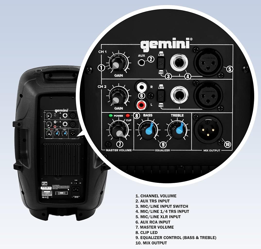 15 Inch 2000W 2-Channel PA DJ Monitor Speakers Z1030