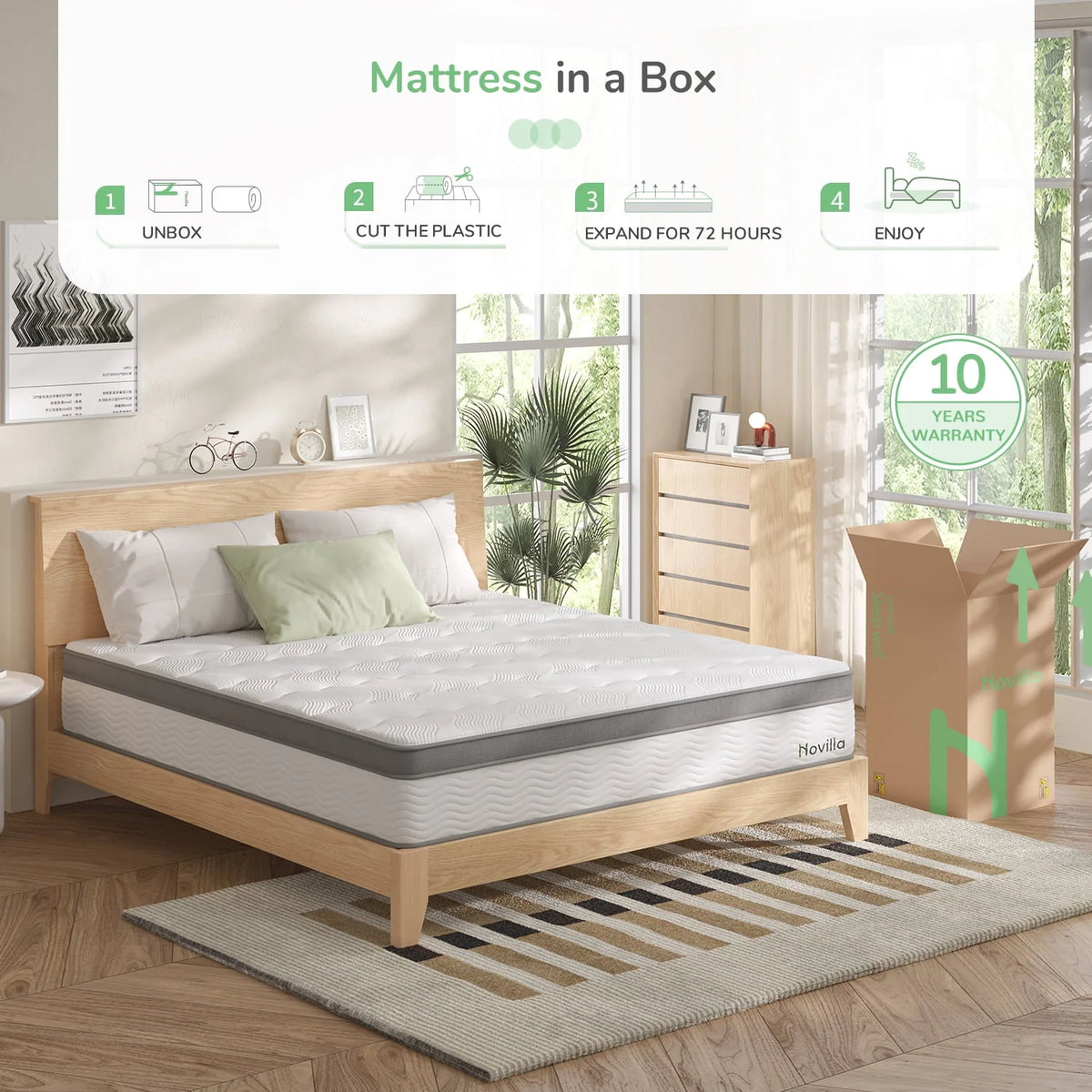 10 Memory Foam Pocket Spring Hybrid Mattress X726525