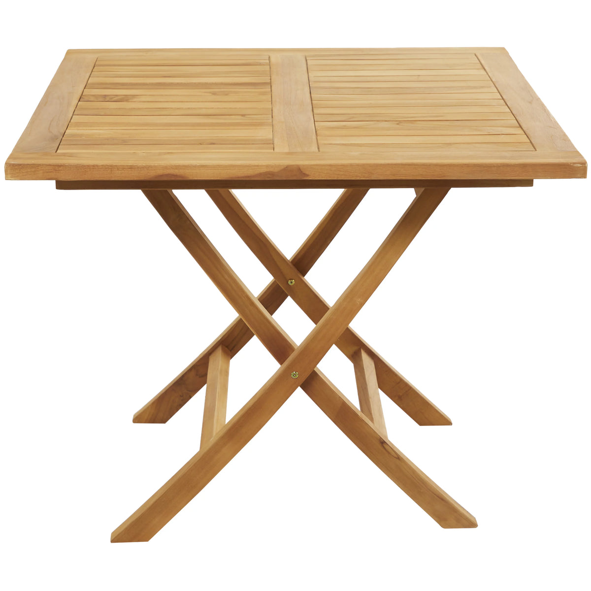 36" x 30" Brown Teak Wood Slatted Outdoor Dining Table A351126
