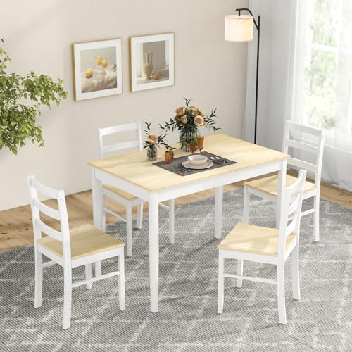 Solid Wood Dining Table and Chairs Set for 4 E823421