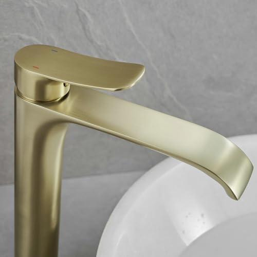 Brushed Nickel Single Handle Waterfall Vessel Sink Faucet T2804