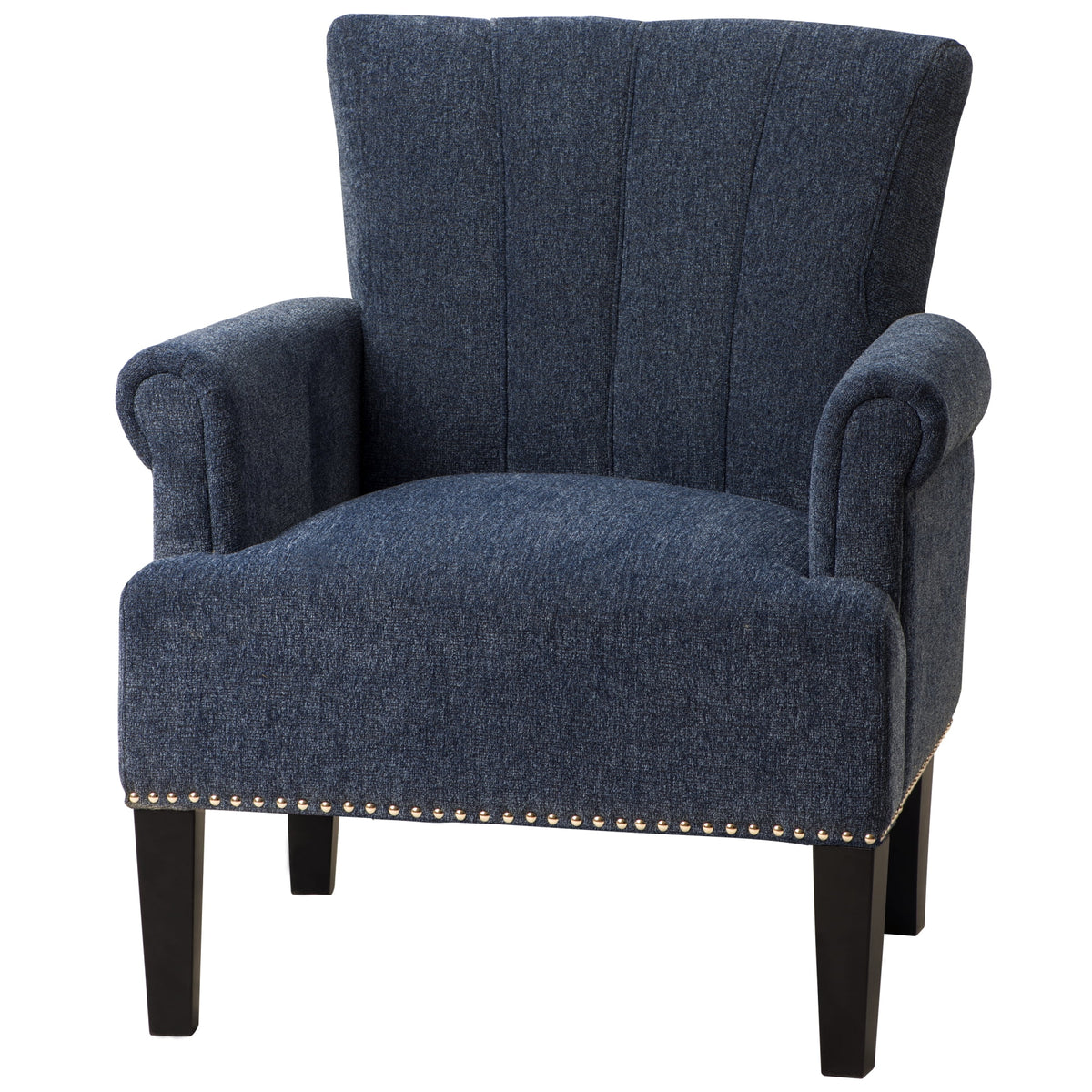Navy Blue Tufted Polyester Armchair F399
