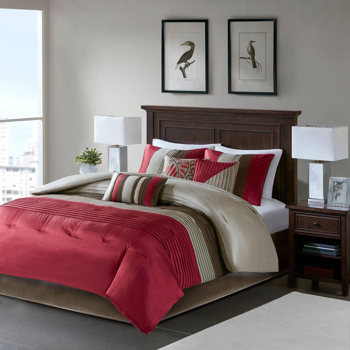 Red California King 7 Piece Comforter Set J41996