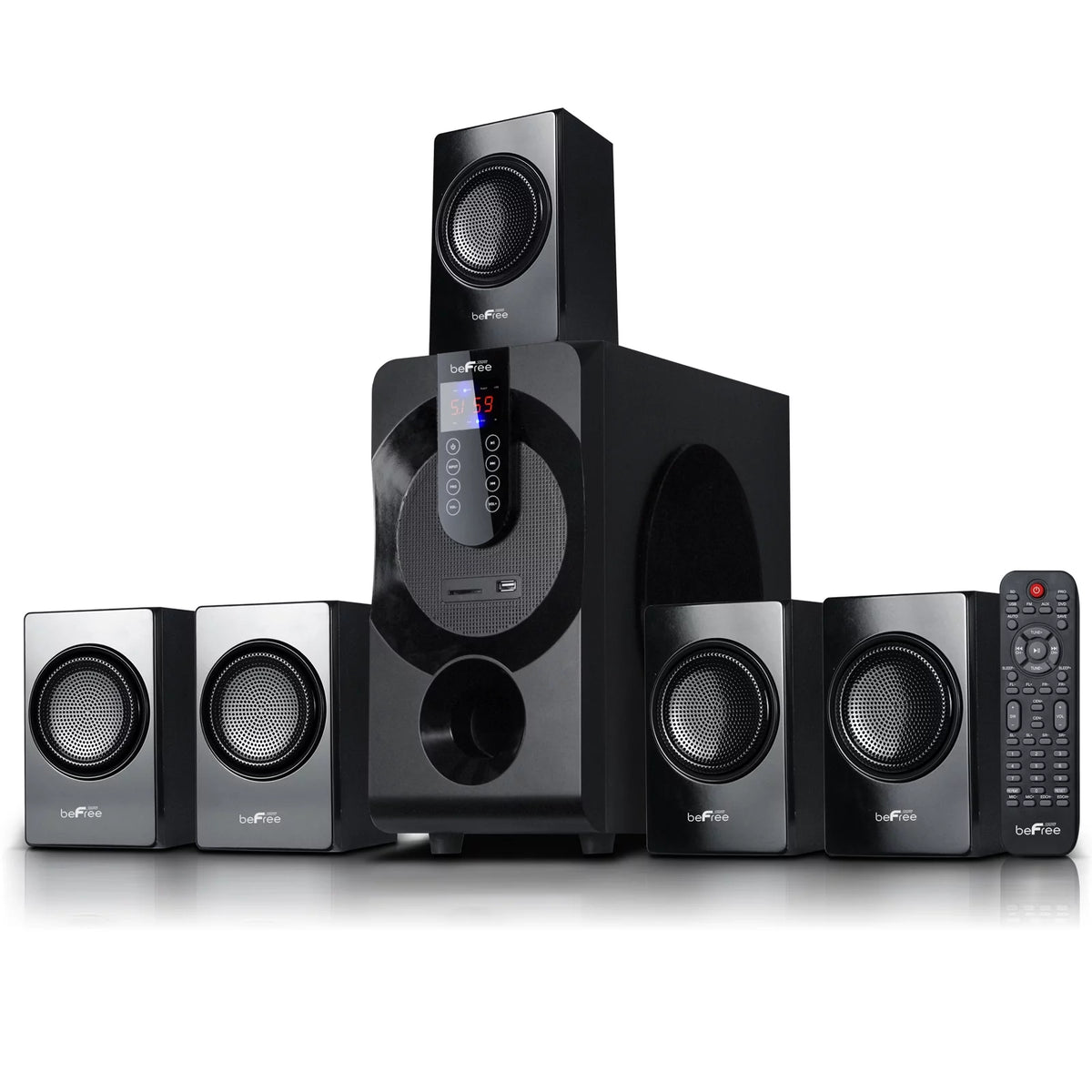 5.1 Channel Surround Sound Bluetooth Speaker System in Black S7242