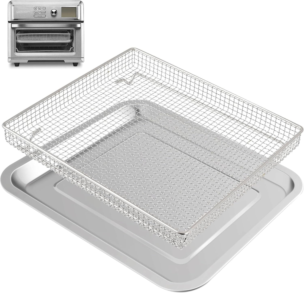 Stainless Steel Air Fryer Basket and Baking Tray (1 Set) D88143