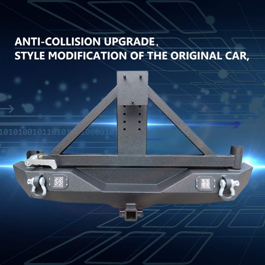 Texture Black Rear Bumper with Tire Carrier for JEEP Wrangler JK R7779