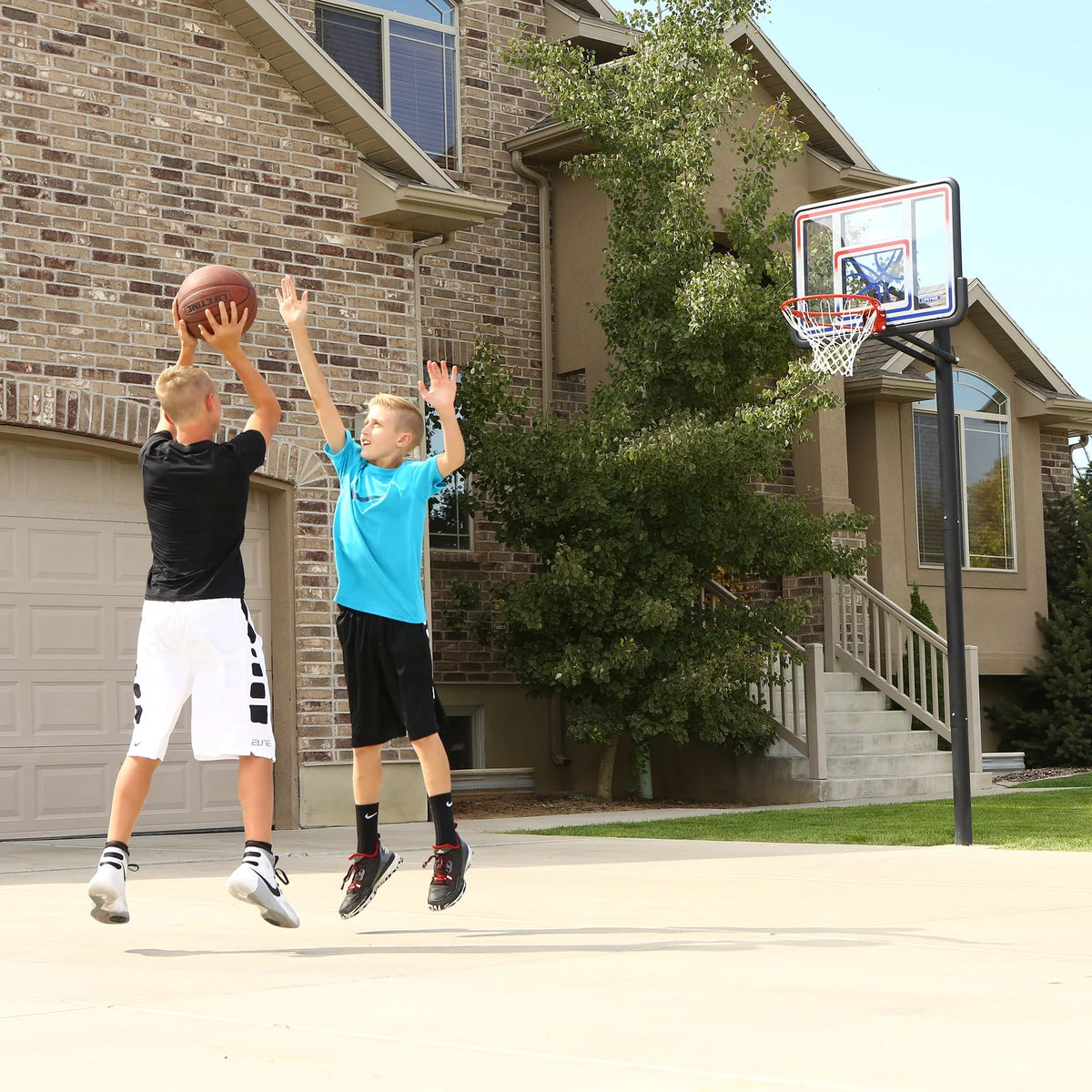 Adjustable Inground Basketball Hoop 44 inch Polycarbonate P373