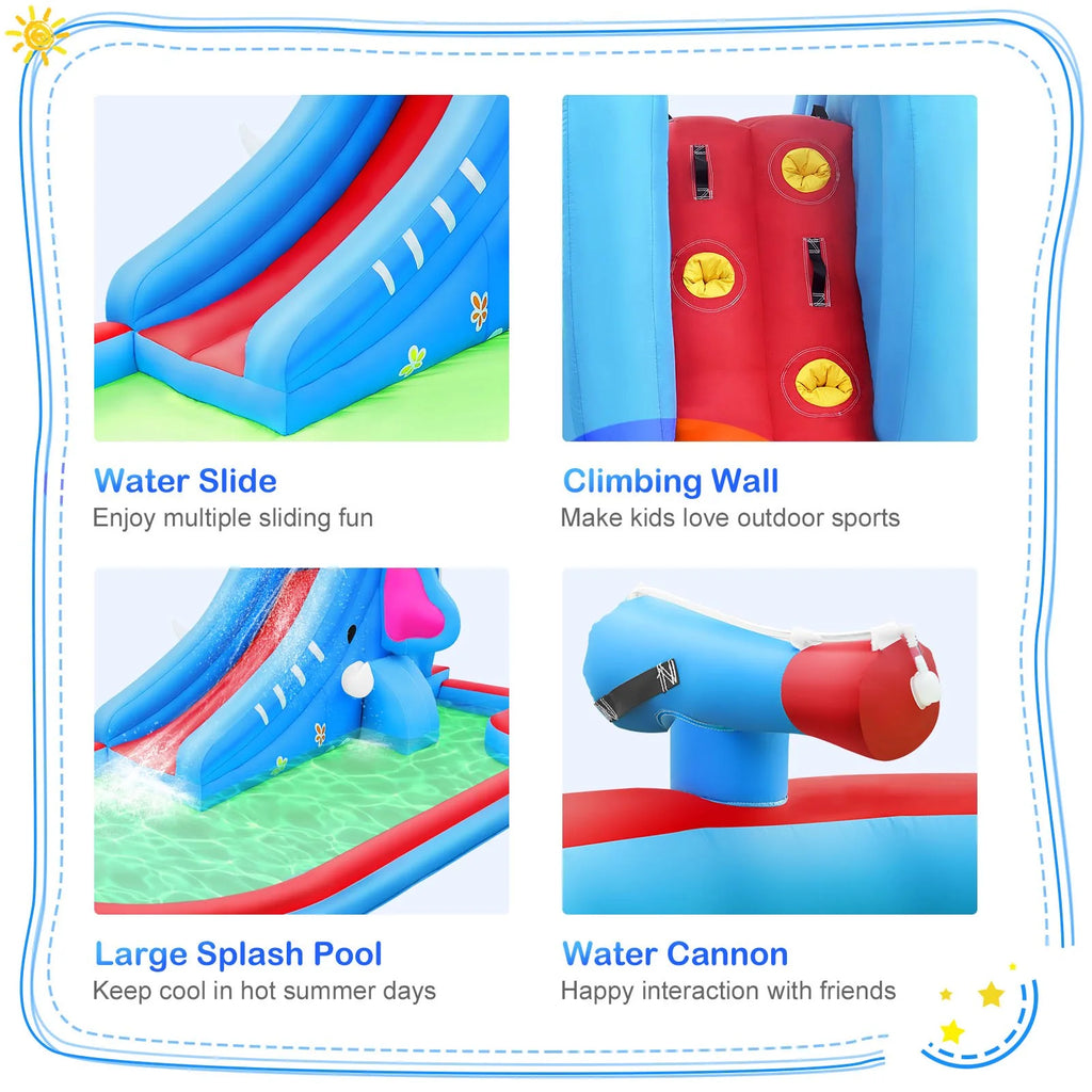 Inflatable Water Slide Kids Pool with Blower H69402