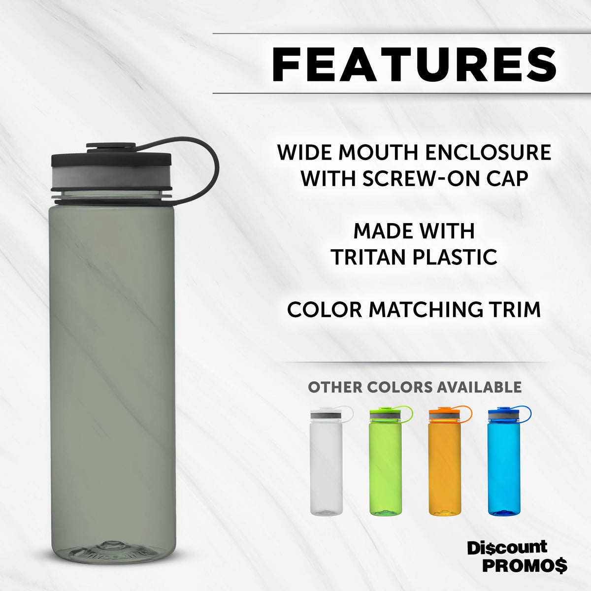 26 oz Set of 10 BPA Free Water Bottles D8452