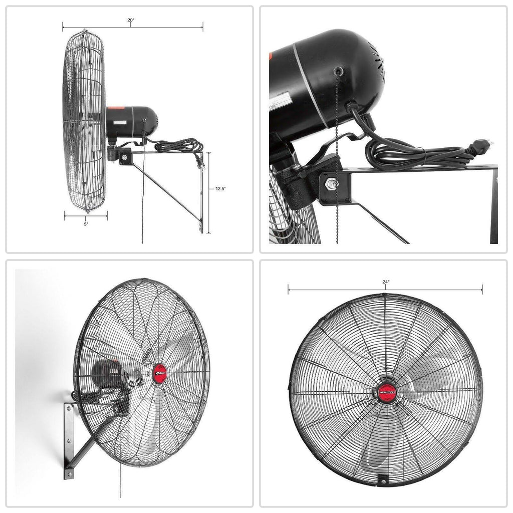 24 inch Oscillating Wall Mount Fan J42224