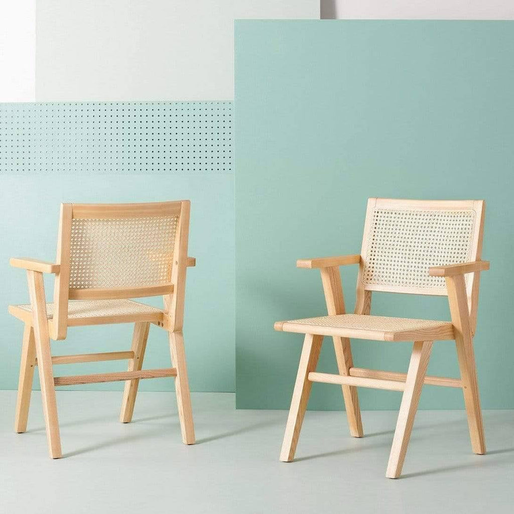 Natural Cane Arm Chair (Set of 2) T59856