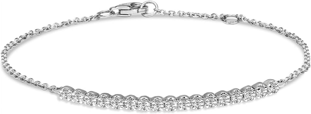 14K White Gold Chain Bracelet L49655