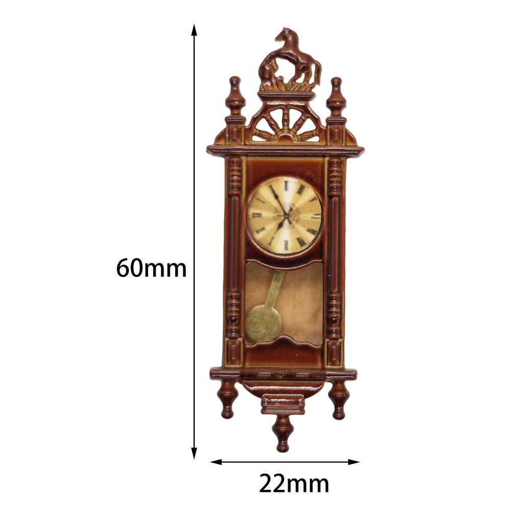 Brown Wooden Dollhouse Wall Clock Playset N931140